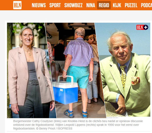 HLN 25 april : “Nee, we gaan geen muur bouwen rond het Zoute”: hoe de ‘frigoboxtoerist’, 35 jaar na Lippens, nog steeds een discussiepunt is in Knokke-Heist